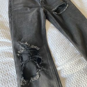 High waisted black mom jeans